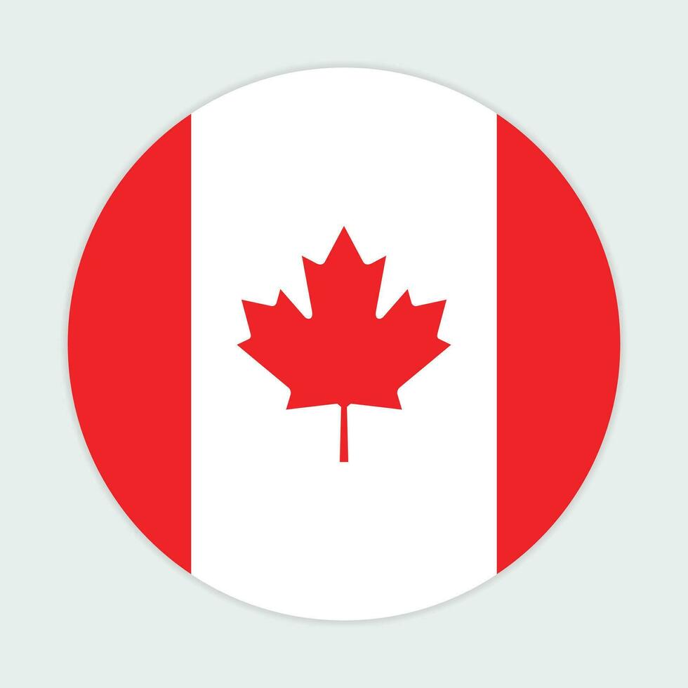 Canada vlag vector icoon ontwerp. Canada cirkel vlag. ronde van Canada vlag.