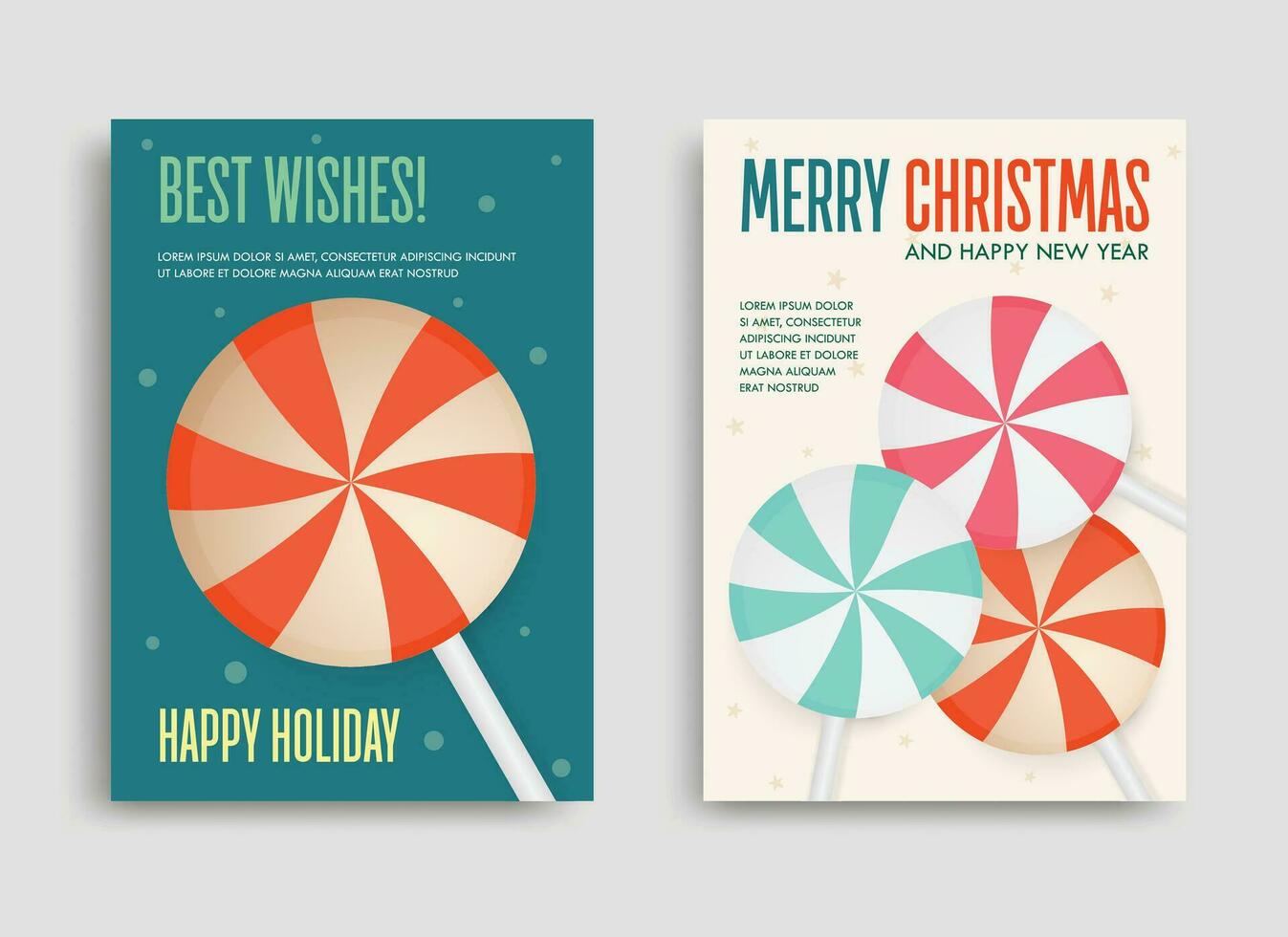 illustratie van lolly folder voor de Kerstmis seizoen. met vrolijk Kerstmis tekst. vector