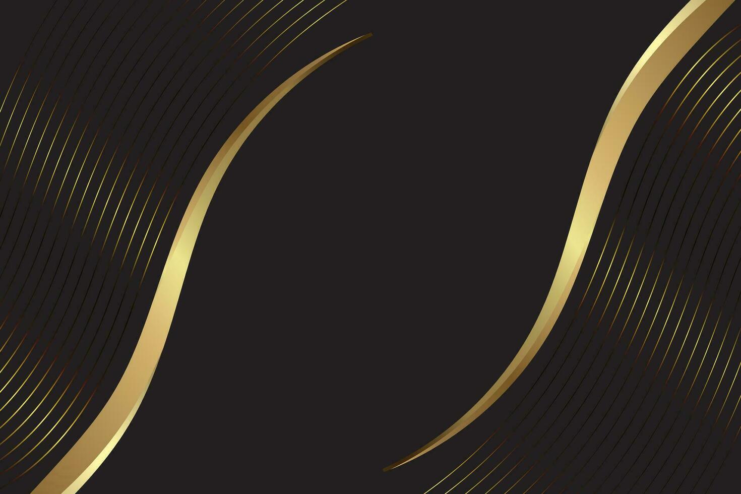 een luxe lint elementen, mengsel lijnen en abstract luxe zwart en golvend goud lijnen abstract achtergrond. elegant voor tijdschrift, brochure, banier, poster ontwerp vector