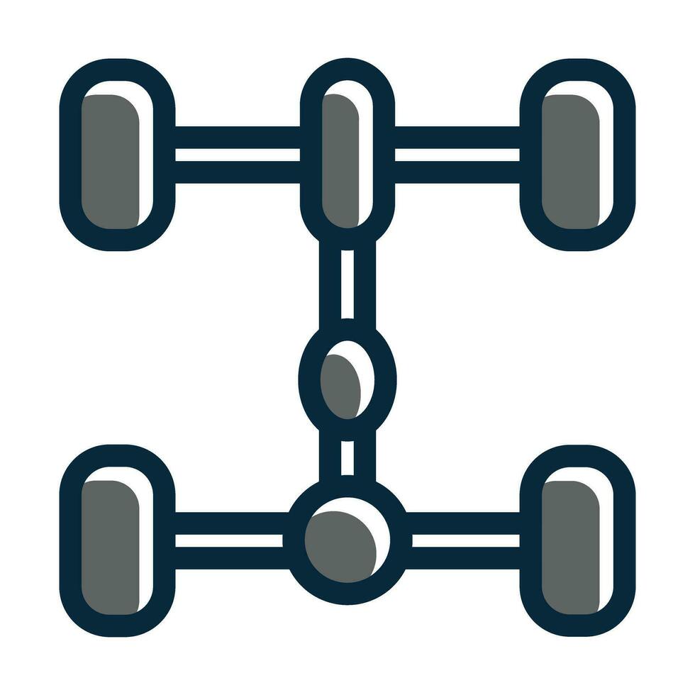 chassis vector dik lijn gevulde donker kleuren pictogrammen voor persoonlijk en reclame gebruiken.