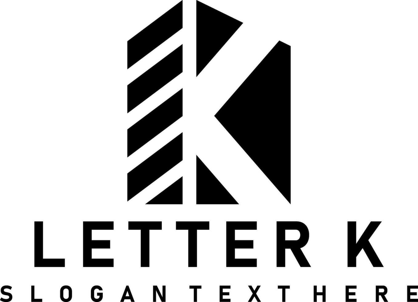 brief k logo ontwerp vector kunst