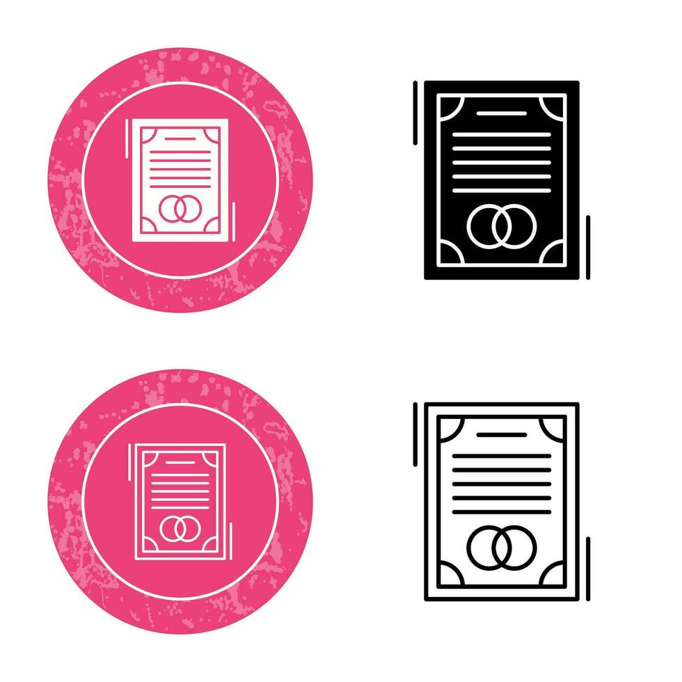 bruiloft contract vector icon