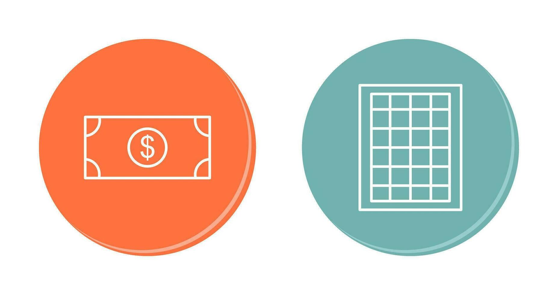 dollar Bill en tafel van tarieven icoon vector