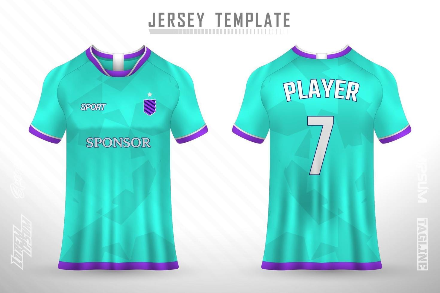 ontwerpsjabloon voor voetbaltrui en t-shirt mockup vector