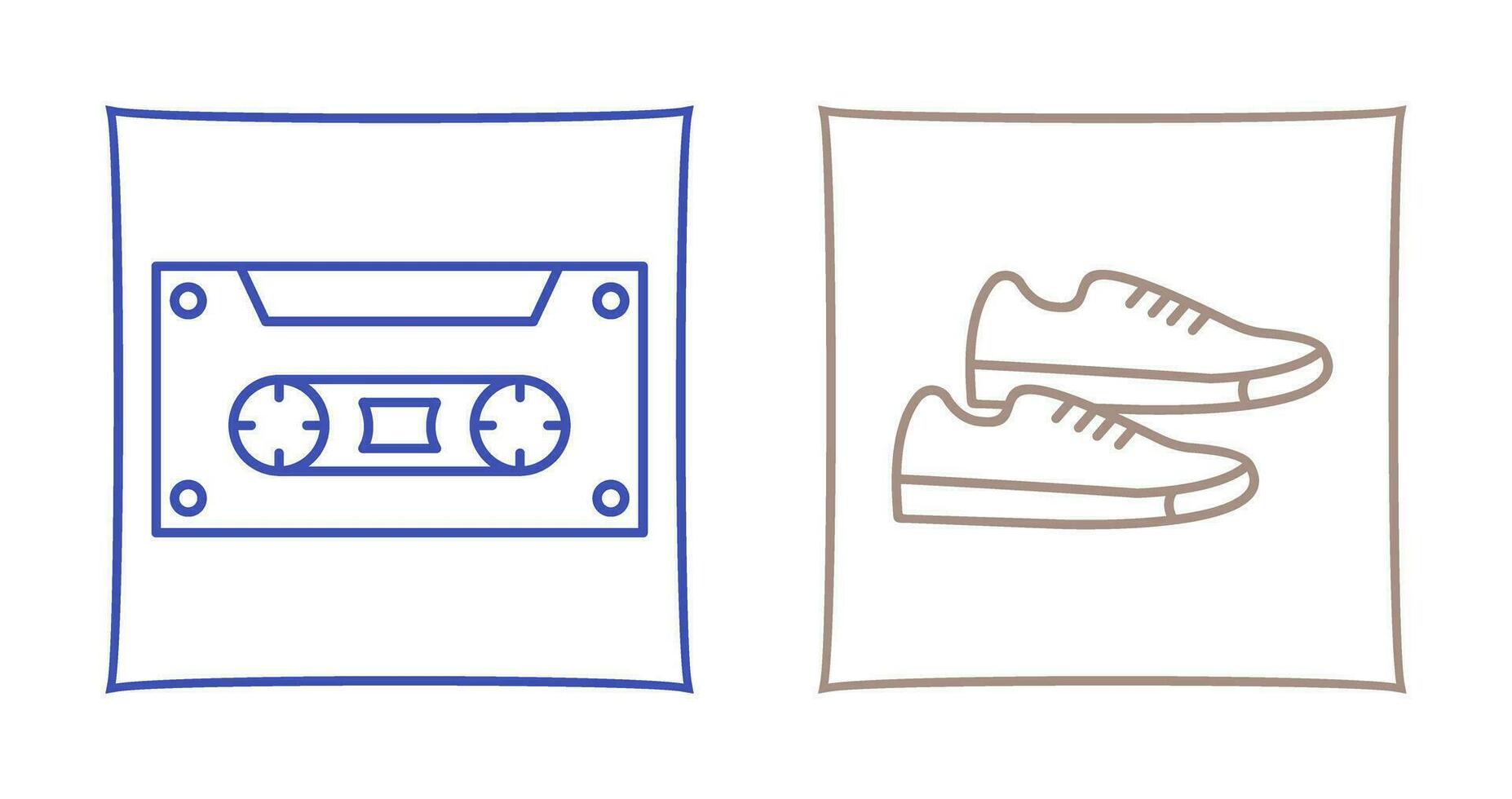 casette en sportschoenen icoon vector