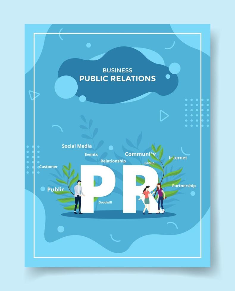 zakelijke public relations pr mensen rond woord pr vector