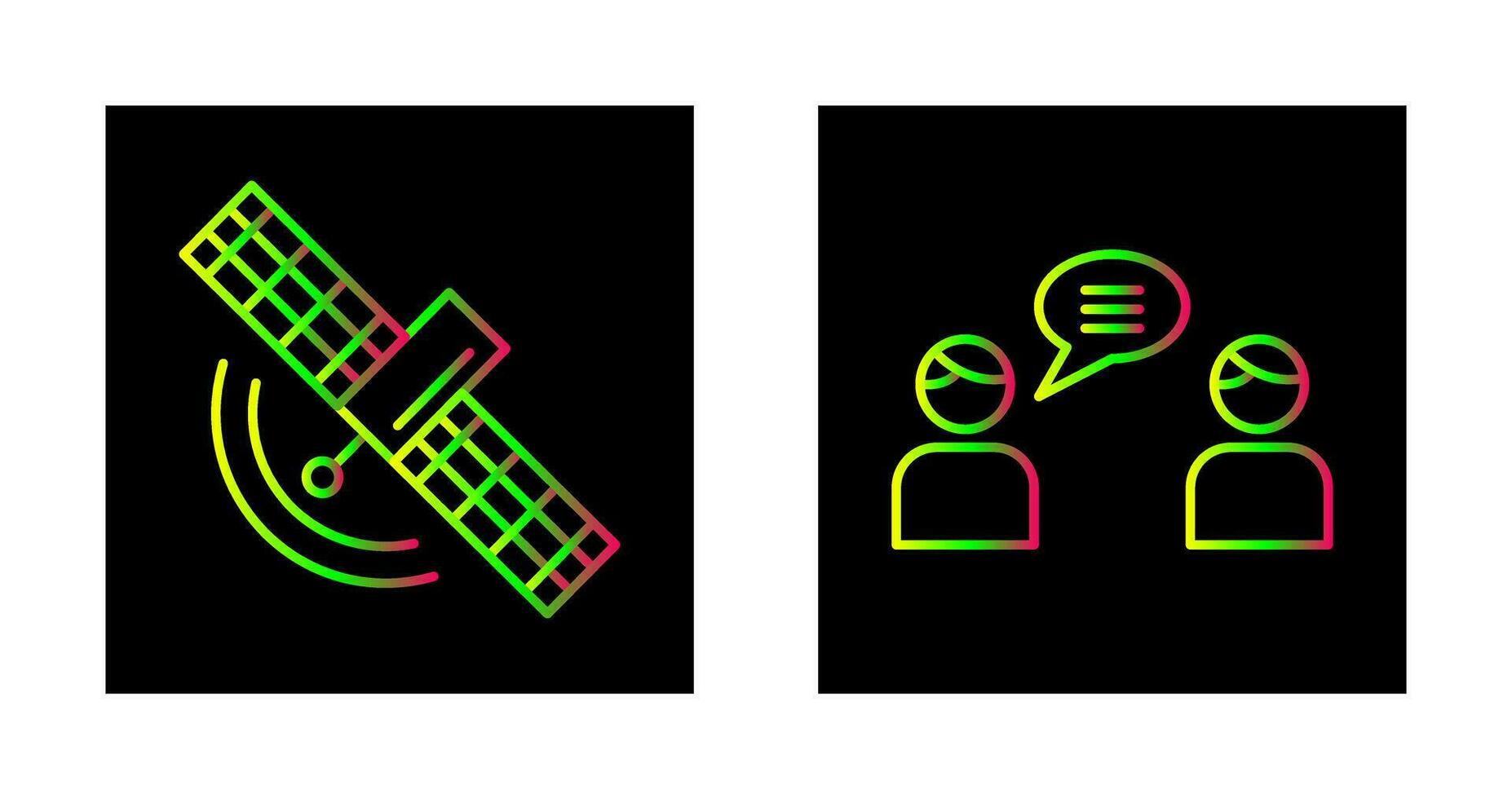 satelliet en chatten icoon vector