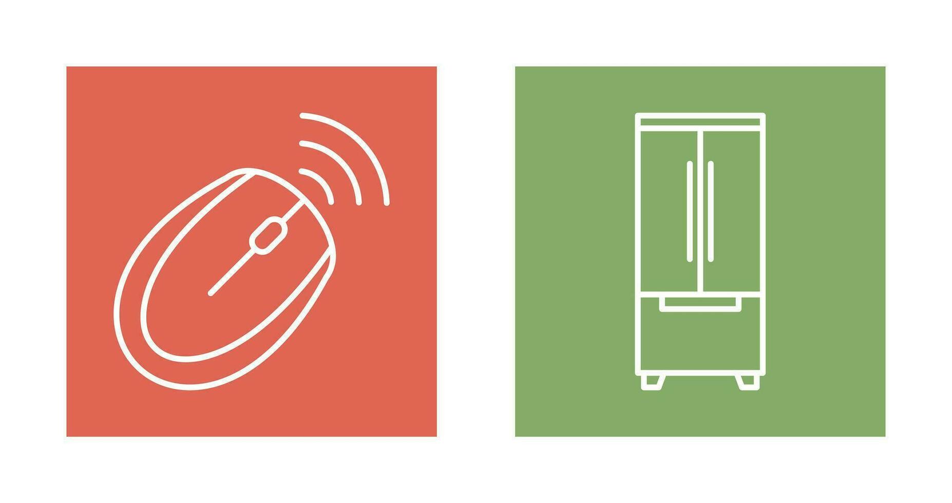 muis en koelkast icoon vector