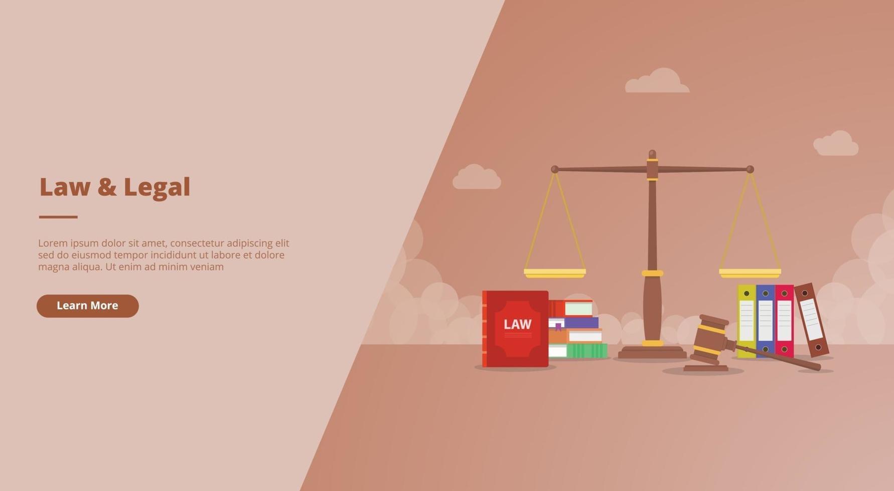 wet en legaal voor banner of dia voor website-ontwerpsjabloon vector
