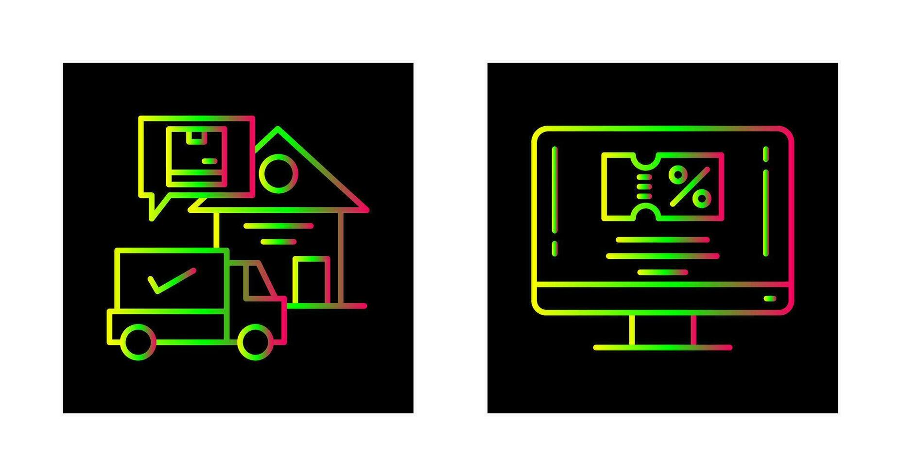 pakket ontvangen en couptie icoon vector