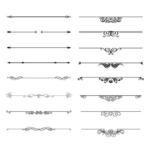 Bloeit kalligrafische ornamenten en kaders. vector