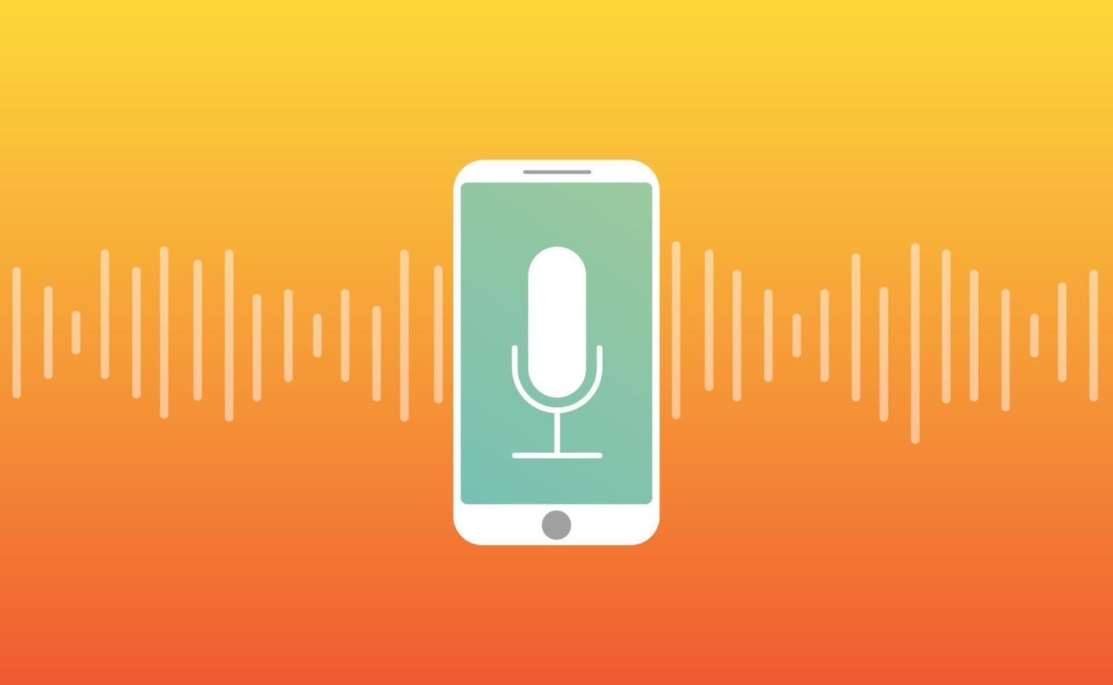 persoonlijke assistent geluidsgolf intelligent met smartphone vector