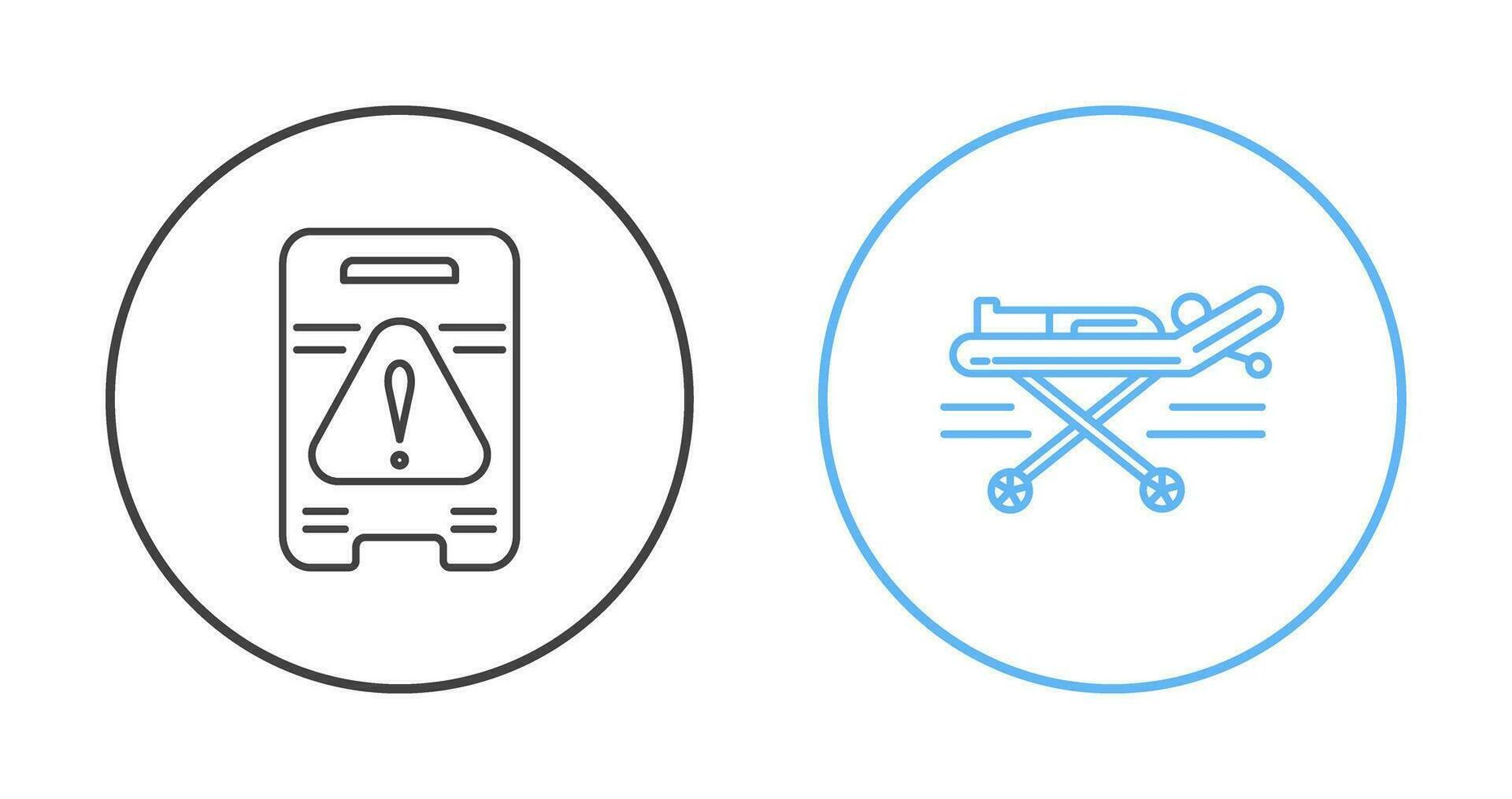 voorzichtigheid teken en brancard icoon vector