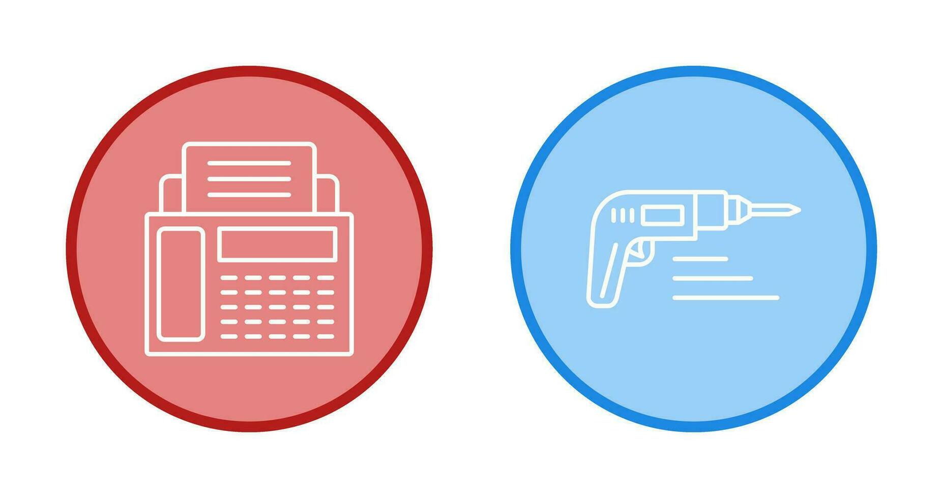 fax machine en boren icoon vector