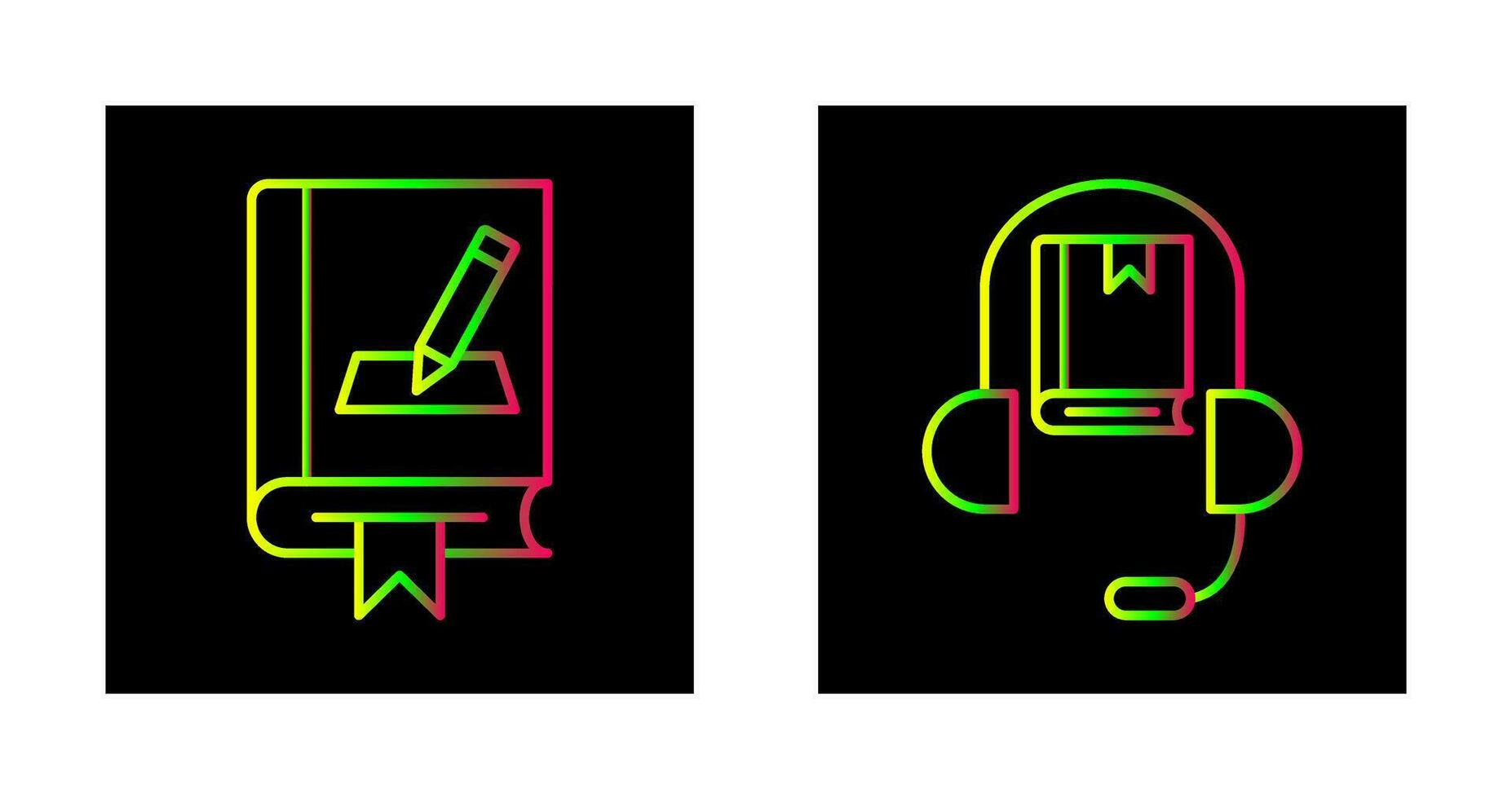 bewerken en audio boek icoon vector