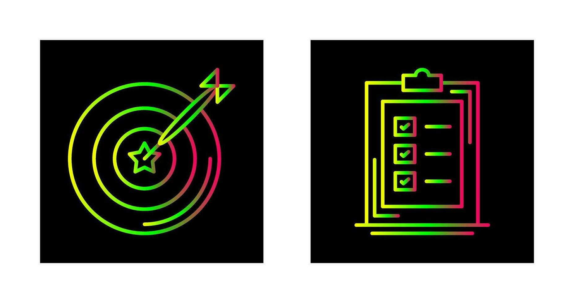 pijl en checklist icoon vector