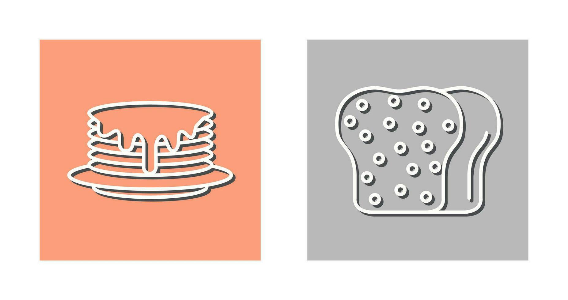 pannenkoek en geroosterd brood icoon vector