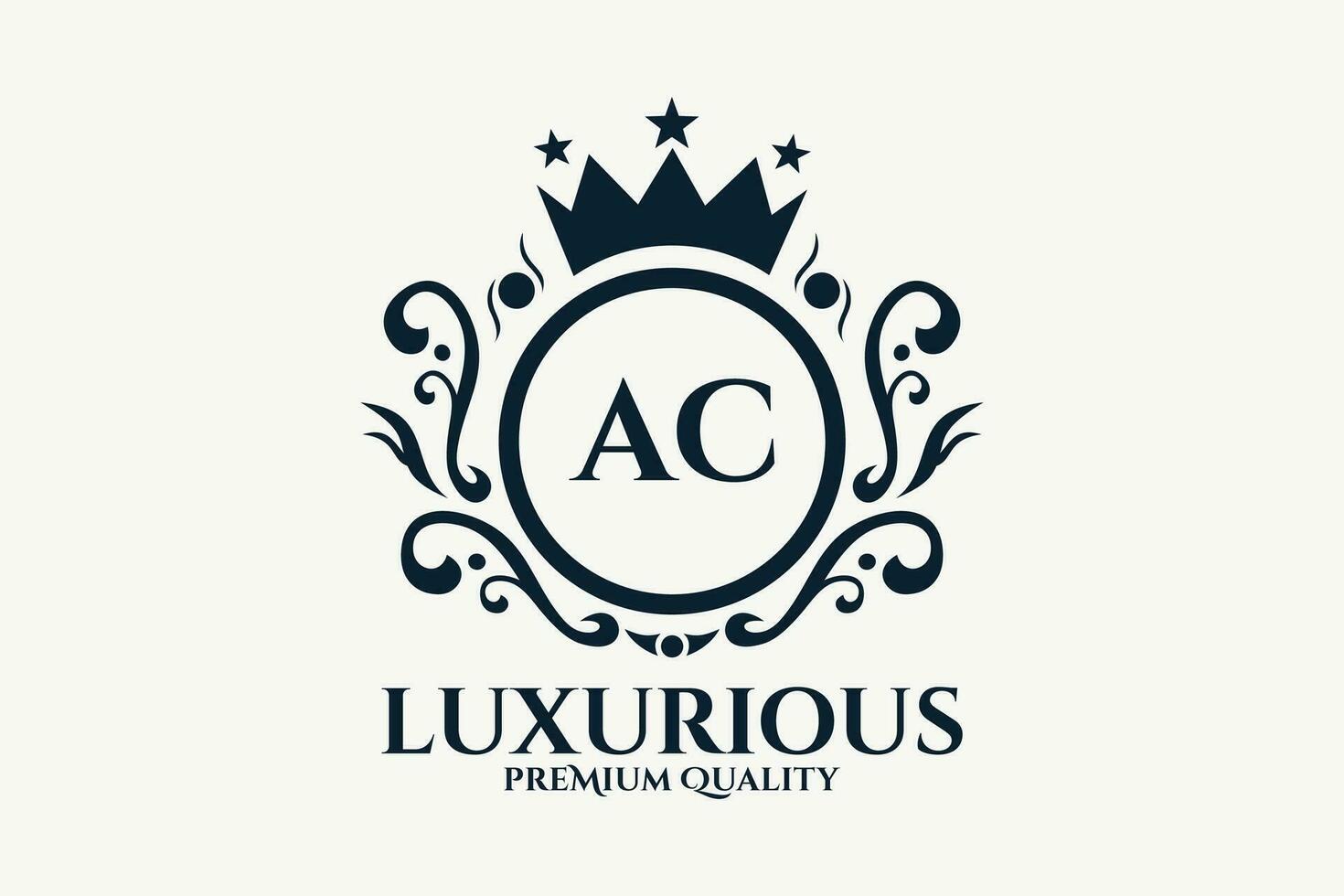 eerste brief ac Koninklijk luxe logo sjabloon in vector kunst voor luxueus branding vector illustratie.