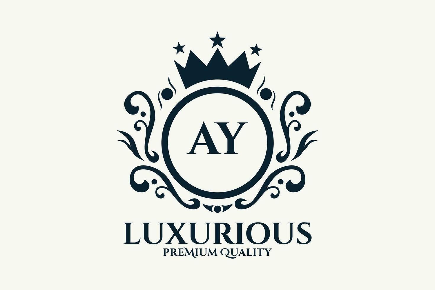 eerste brief Koninklijk ay luxe logo sjabloon in vector kunst voor luxueus branding vector illustratie.