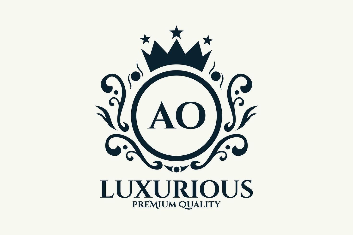 eerste brief oa Koninklijk luxe logo sjabloon in vector kunst voor luxueus branding vector illustratie.
