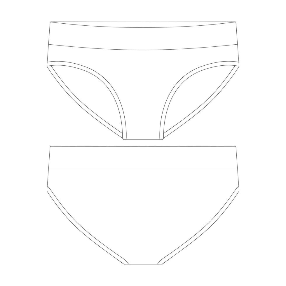 sjabloon naadloos bikini ondergoed vector illustratie vlak ontwerp schets kleding verzameling