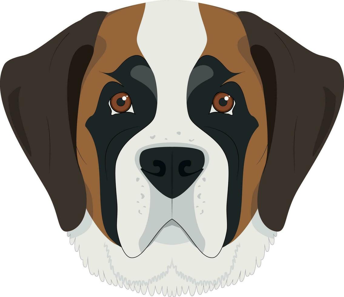 heilige Bernard hond geïsoleerd Aan wit achtergrond vector illustratie