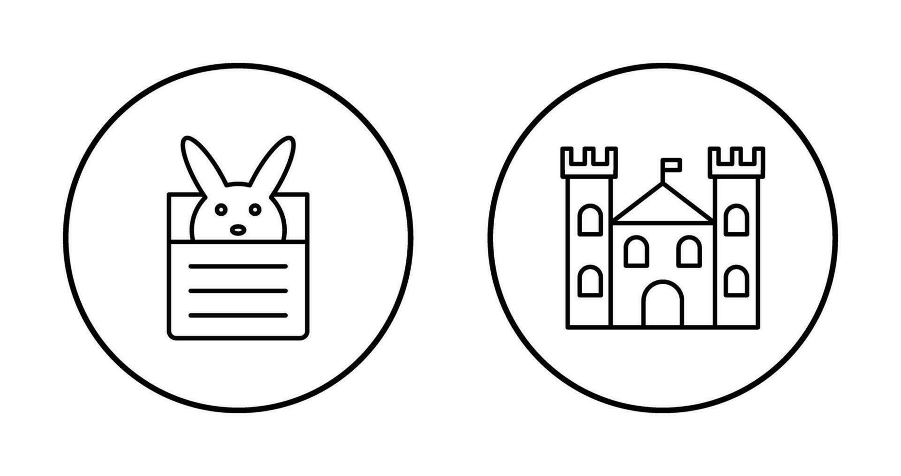konijn en kasteel icoon vector