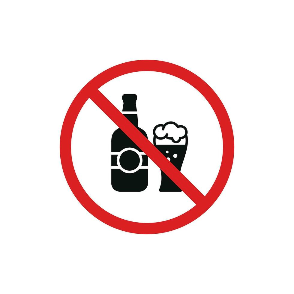 Nee alcohol icoon teken symbool geïsoleerd Aan wit achtergrond vector