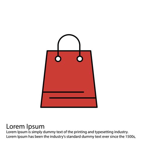 Vector tas pictogram Lijn gevuld perfecte pictogram Vector of Pigtogram illustratie