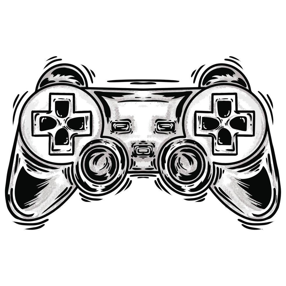 illustratie vector handgetekende controller gamepad joystick