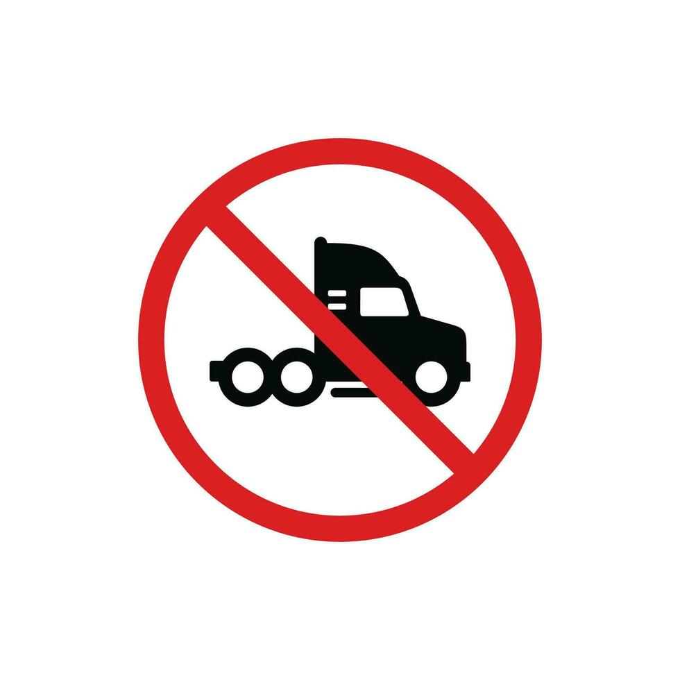 Nee vrachtauto icoon teken symbool geïsoleerd Aan wit achtergrond. Nee voertuigen toegestaan icoon vector