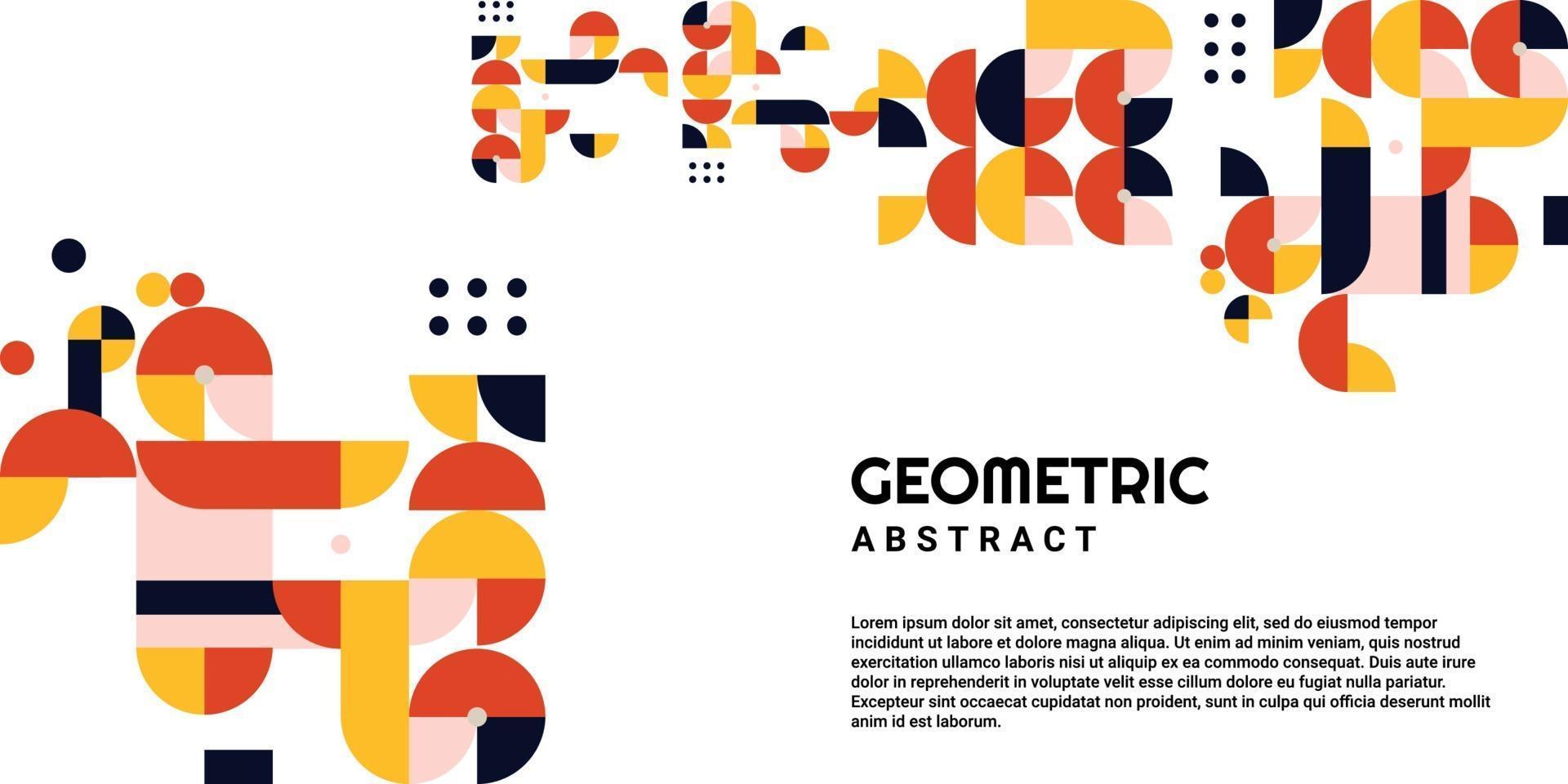 abstracte geometrische muurschildering kleurrijke achtergrond in bauhaus-stijl vector