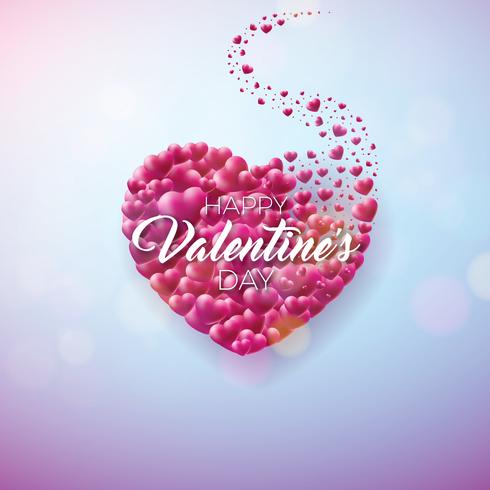 Valentijnsdag ontwerp met rood hart vector