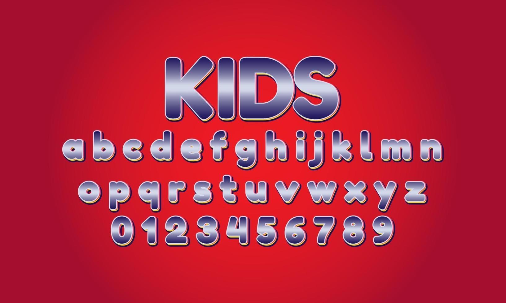 kinderen lettertype alfabet vector