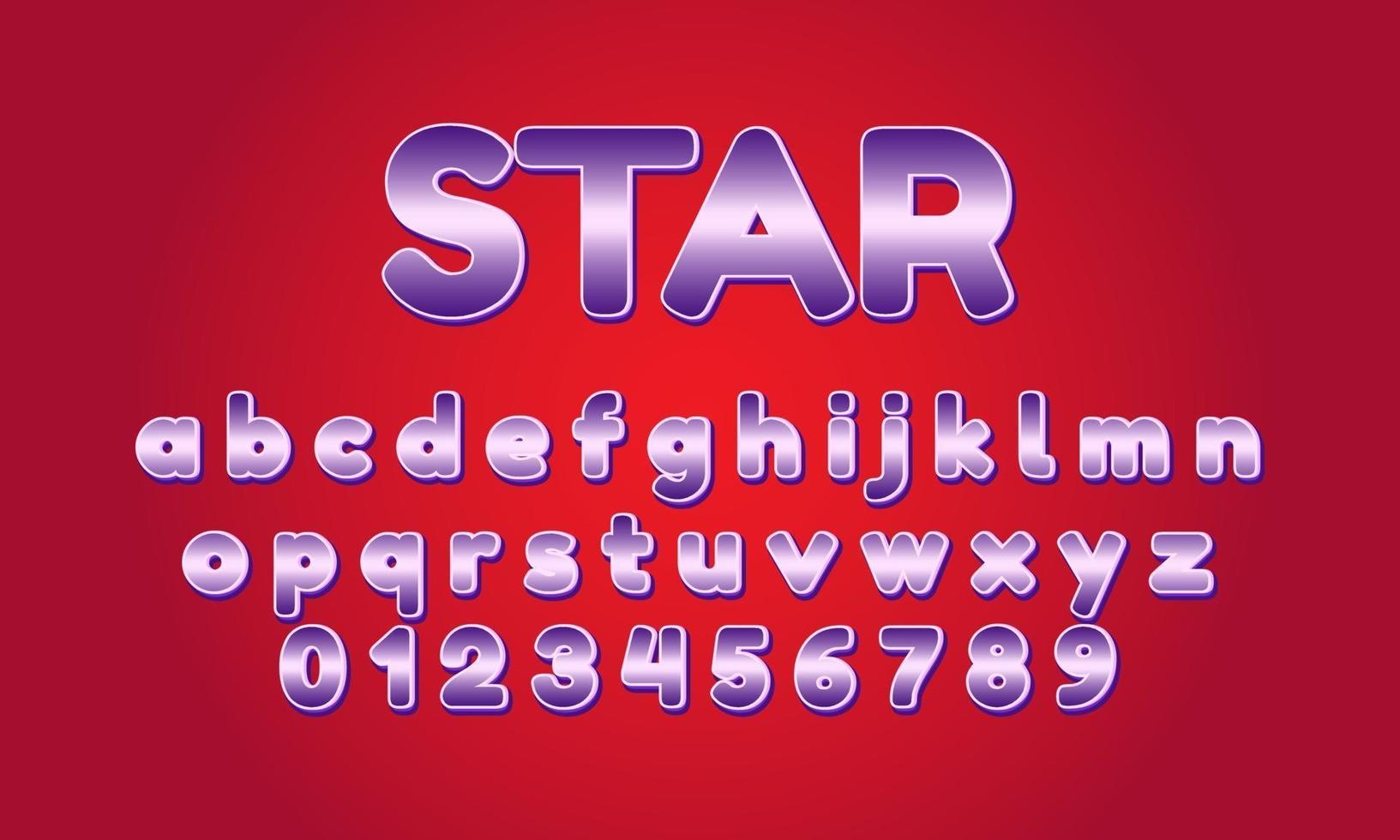 ster lettertype alfabet vector