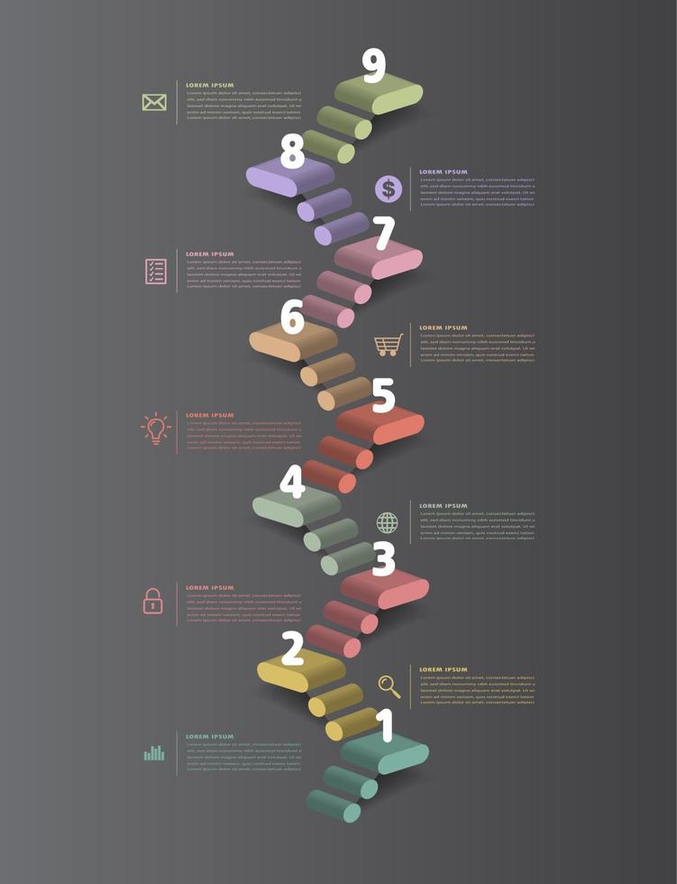 opvoeren van succesvol bedrijfsconcept. trap infographic vector