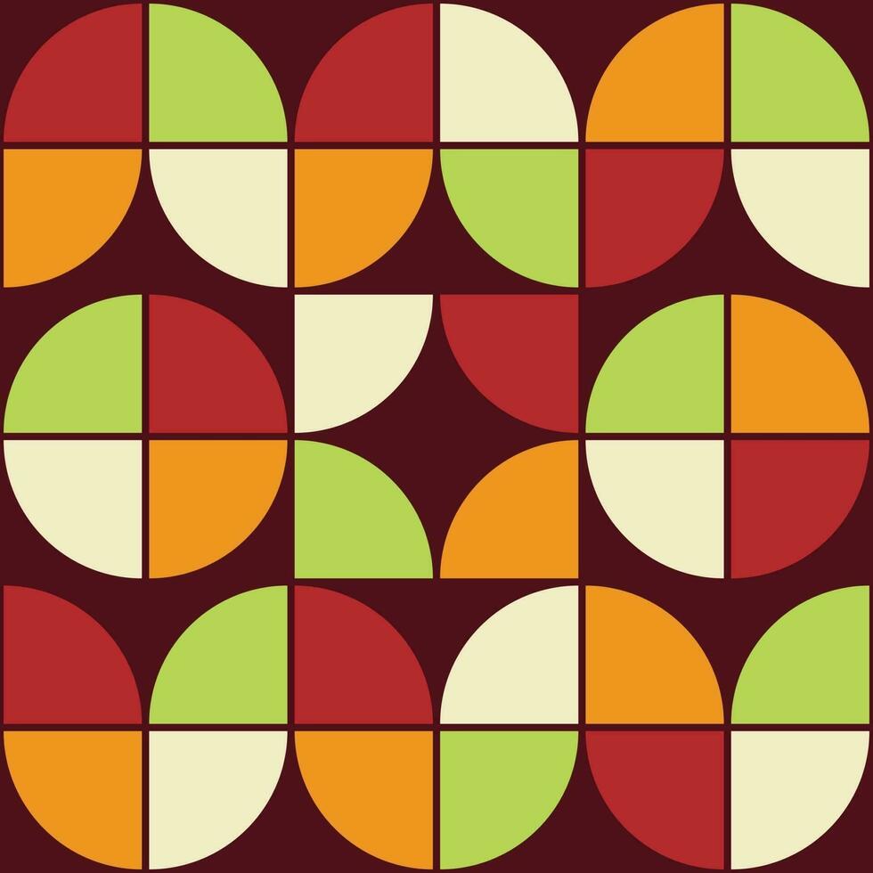 70's geometrische vormen patroon. vintage stijl halverwege de eeuw. vector