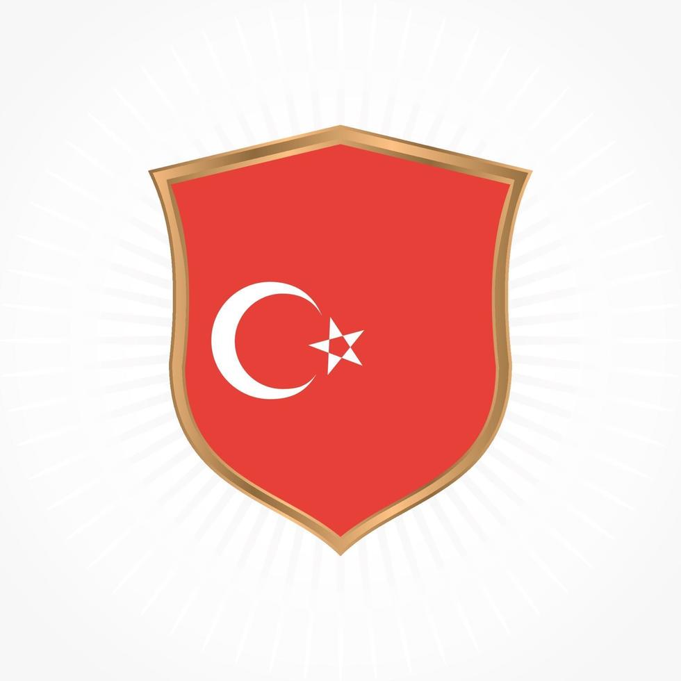 turkije vlag vector met schild frame