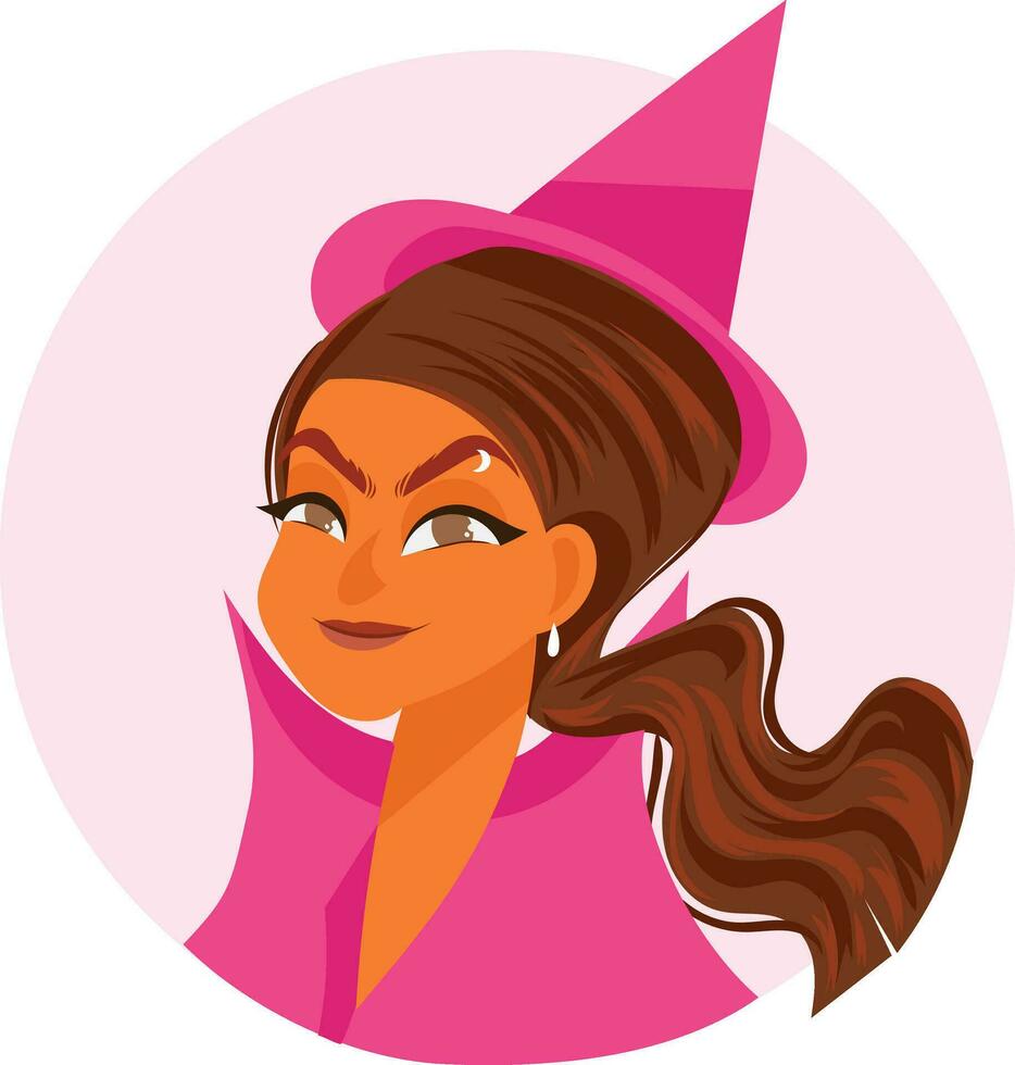 avatar tekenfilm vector illustratie jong vrouw tekens gezichten, halloween idee vrouw met blauw haar, mooi portretten voor sociaal netwerken of gebruiker profielen in internetten, icoon oranje kostuum partij