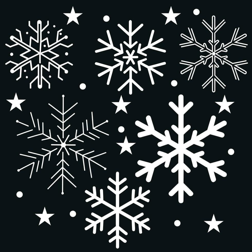 sneeuwvlok icoon set, wit sneeuwvlok reeks vector