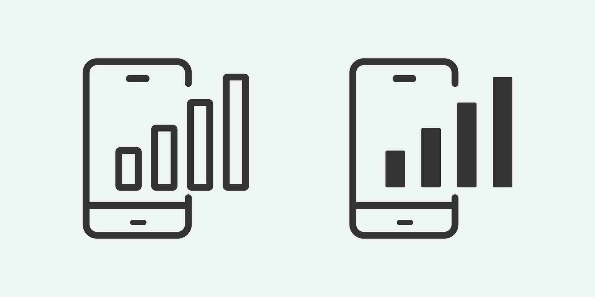 vector illustratie van mobiel diagram icoon Aan grijs achtergrond