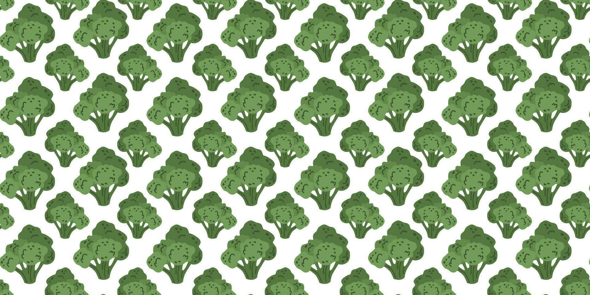 naadloos patroon groen helling broccoli in vlak vector stijl Aan wit achtergrond. voor afdrukken, textiel, achtergrond, wikkel.