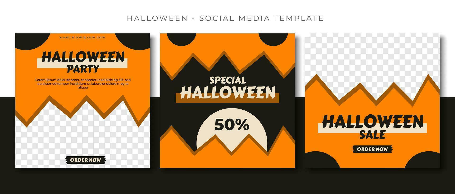 halloween mode uitverkoop, vallen seizoen sociaal media post sjabloon ontwerp, evenement Promotie vector banier