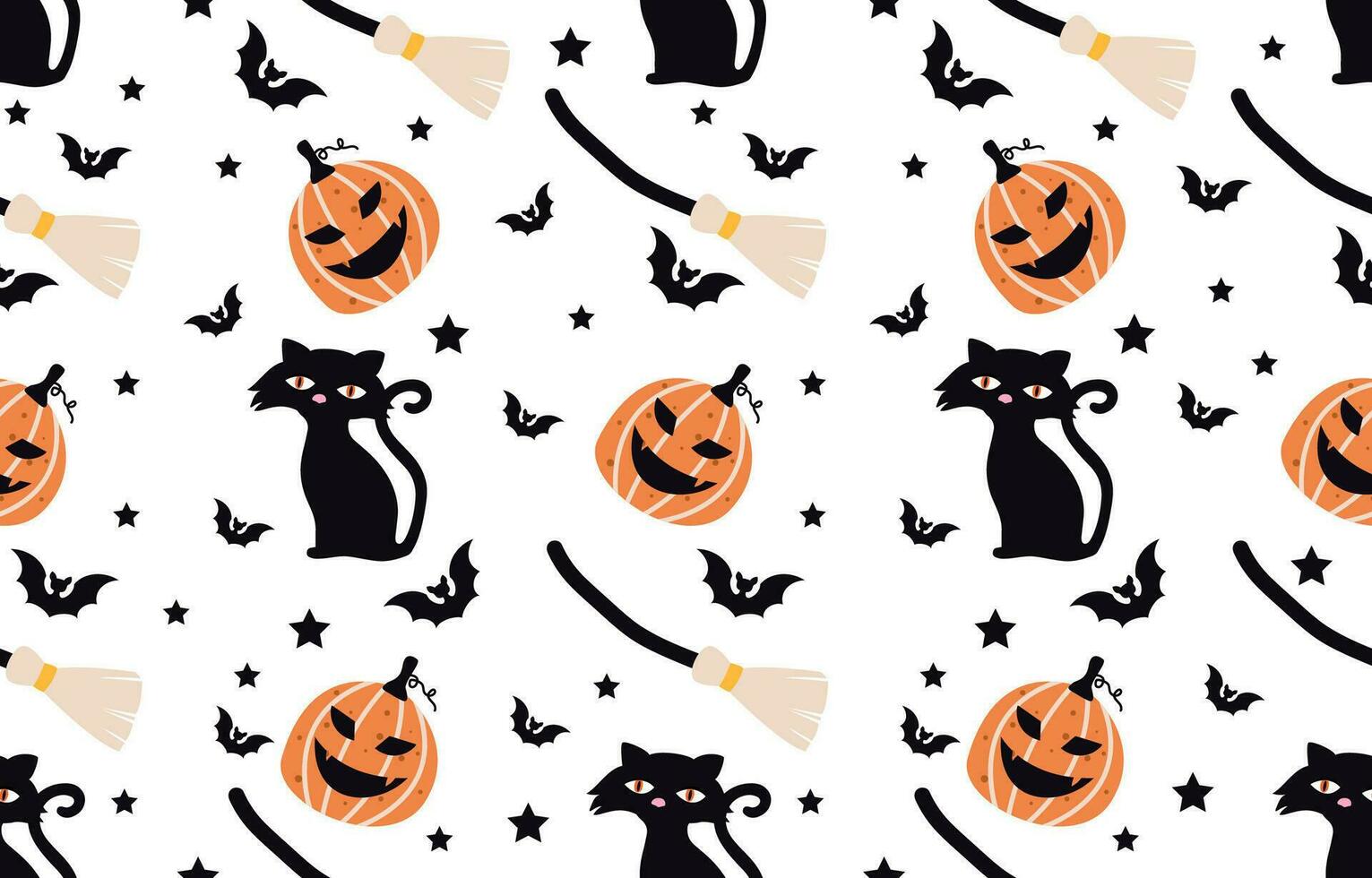 halloween naadloos patroon met vlak kleur concept vector