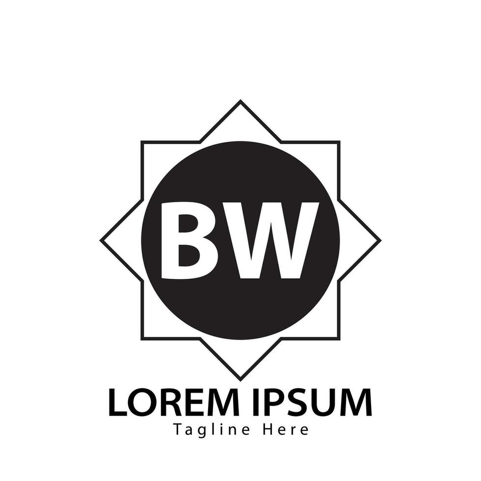 brief bw logo. b w. bw logo ontwerp vector illustratie voor creatief bedrijf, bedrijf, industrie