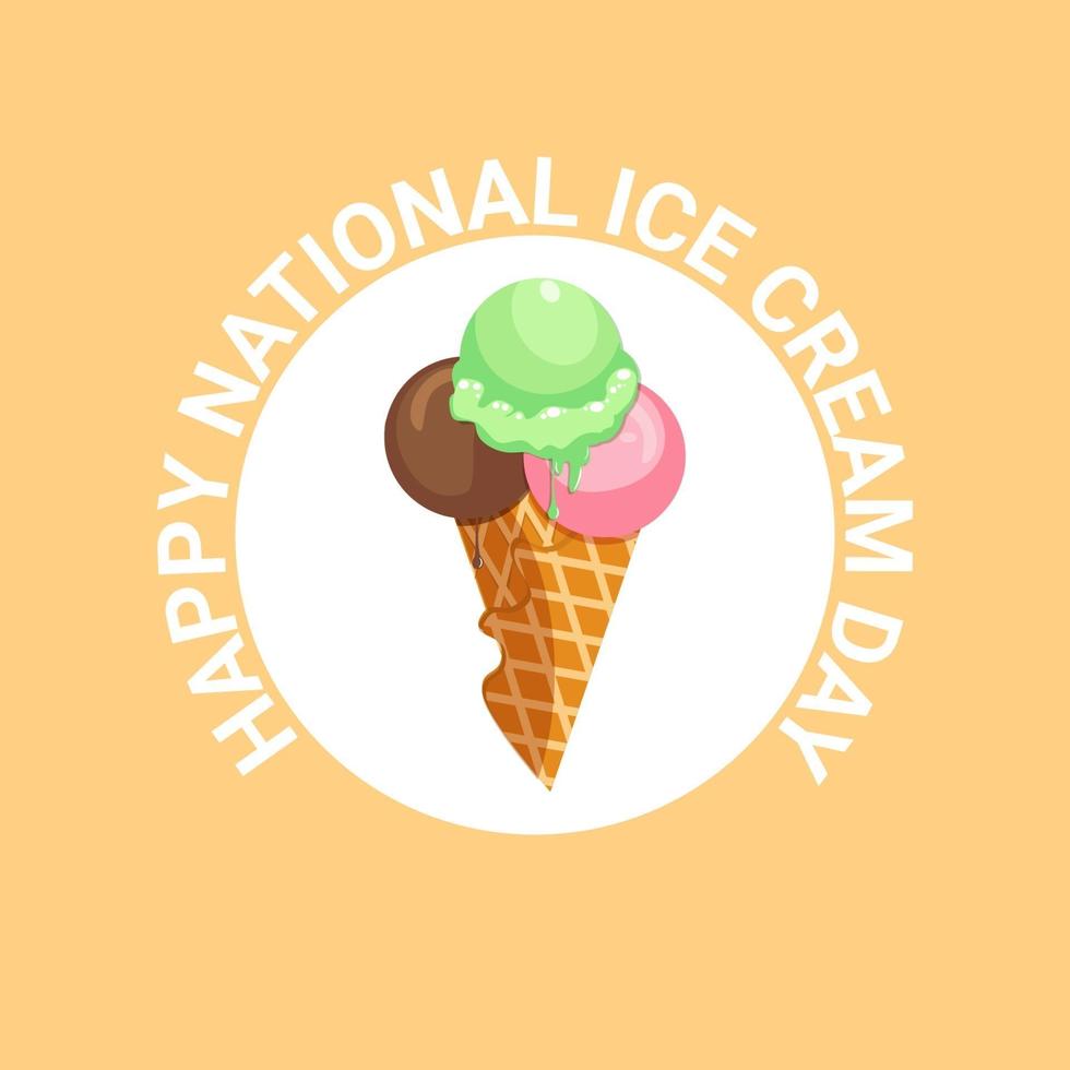 gelukkige nationale ijsdagposter. vector