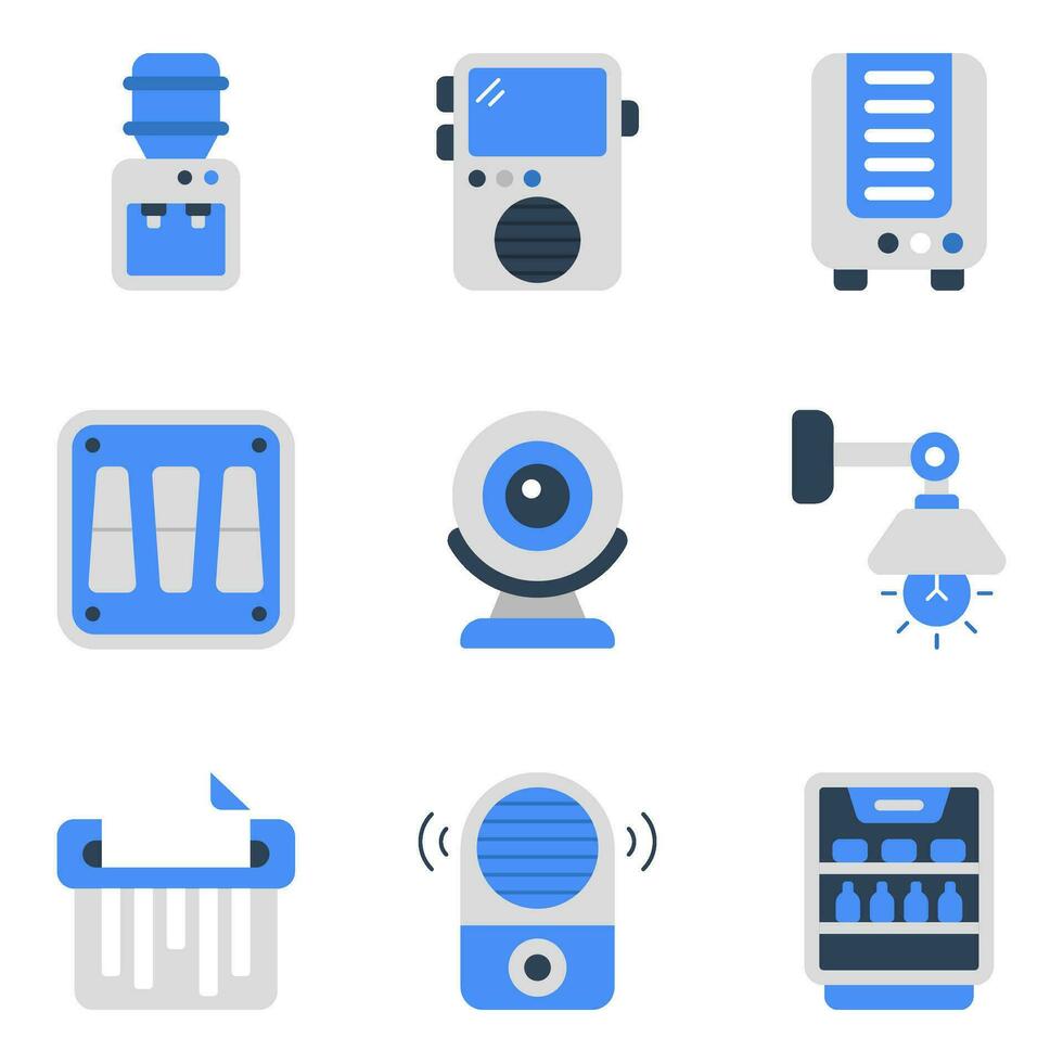 pak van huishoudelijke apparaten en keukengerei vlak pictogrammen vector