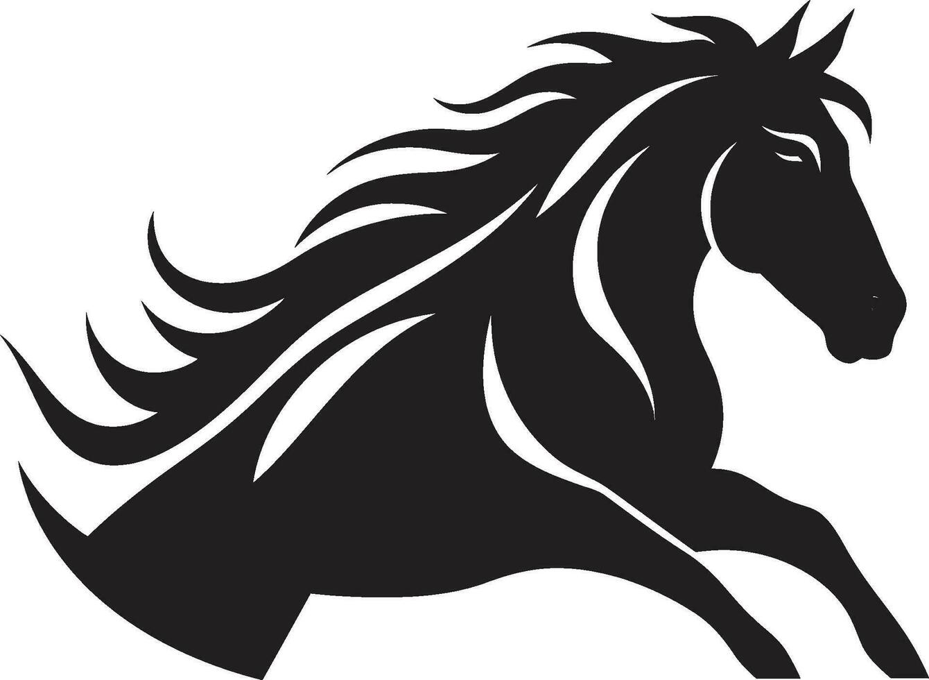 majestueus manen monochromatisch vector kunst vieren paarden elegantie ras naar de af hebben zwart vector portret van paarden snelheid