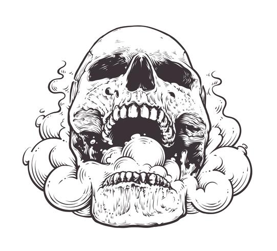Rokende schedel Art vector