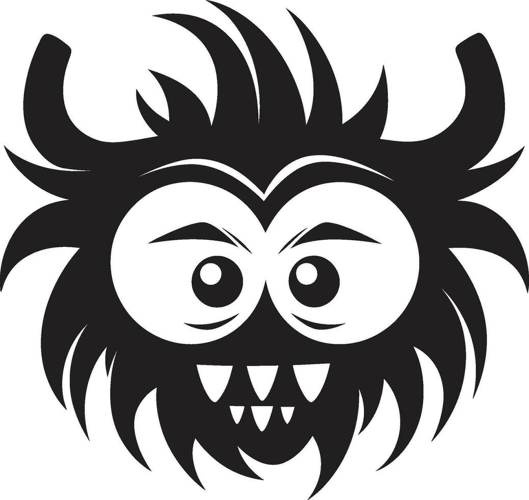 schattig cryptiden monochromatisch vector eerbetoon naar ondeugend aberraties monster mashup zwart vector presentatie van lief verschijningen